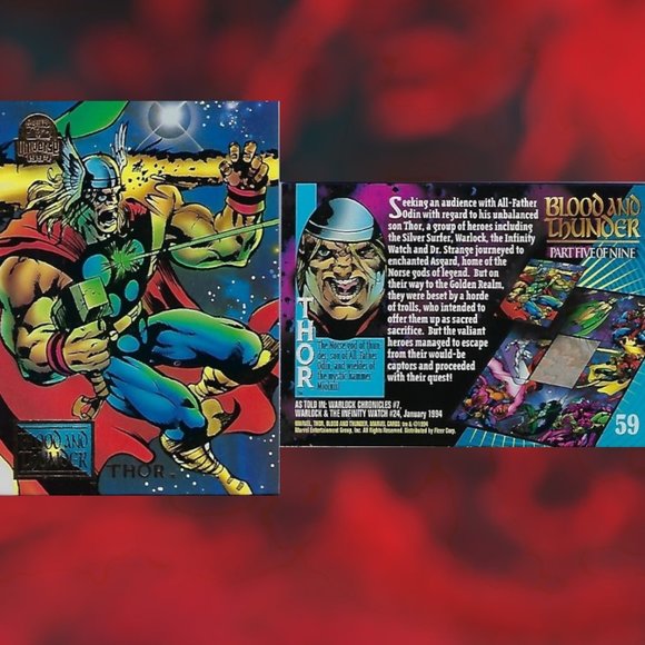 1994 Marvel Trading Cards - Blood & Thunder Full Set of 9 - Picture 7 of 11